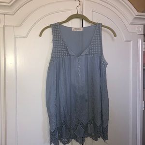 Lacy light blue top